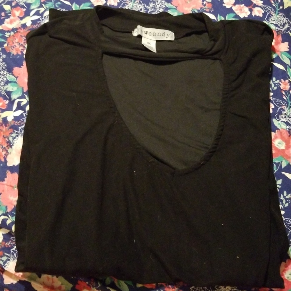 Black Keyhole Eye Candy Short Sleeve Shirt